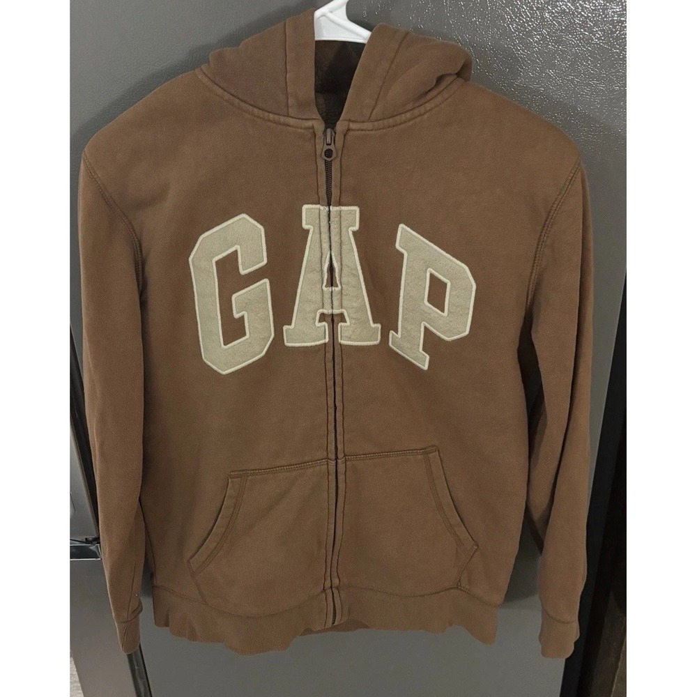 GAP Kids brown zip up Sweatshirt Hoodie Youth XXL Long Sleeve Classic Preppy